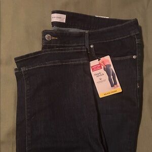 Signature by Levi Strauss Dark Blue Mid Rise Jeans